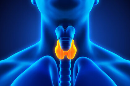 Where does thyroid pain occur?