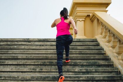 Simple and healthy Walking down the stairs can be a good workout too